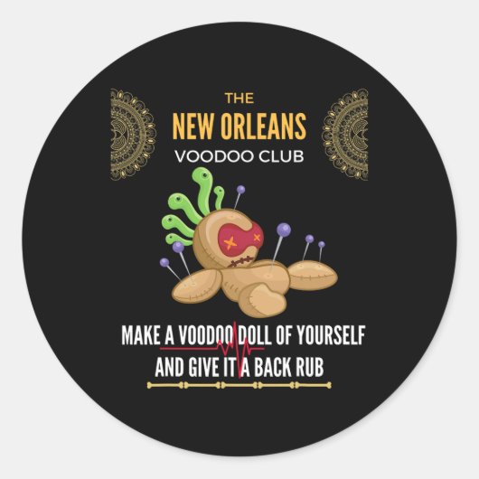 The New Orleans Voodoo Club - Crazy, Insane  Ronde Sticker (Voorkant)