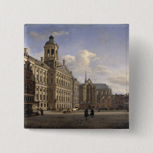 The New Town Hall, Amsterdam, 1668 Vierkante Button 5,1 Cm