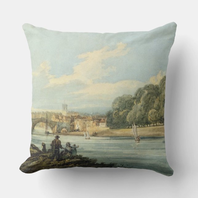 The New Walk, York, c.1798 (potlood en m/c op papi Kussen (Voorkant)