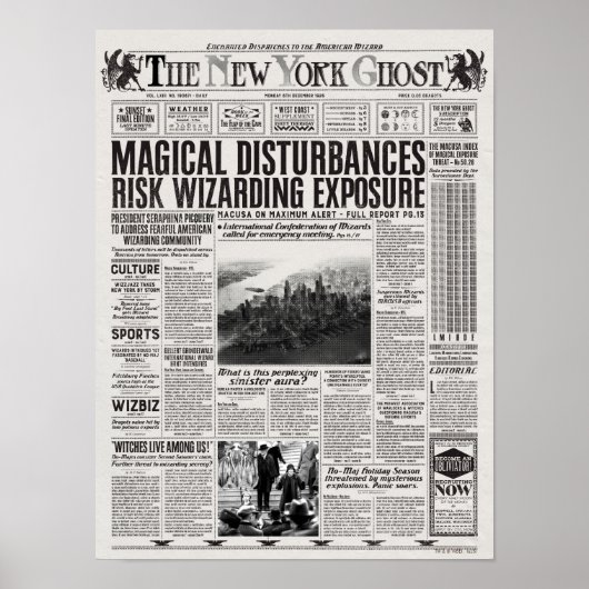 The New York Ghost Newspaper Poster (Voorkant)