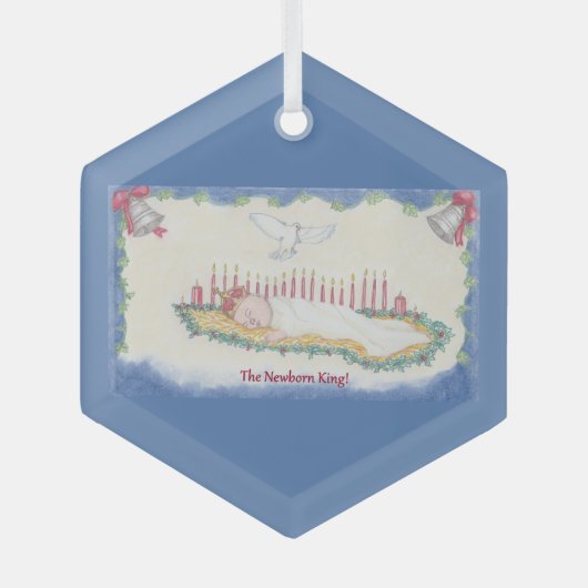 The Newborn King! Glas Ornament (Voorkant)