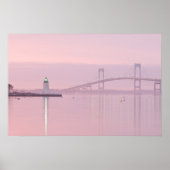 The Newport Bridge and Goat Island Lighthouse Poster (Voorkant)