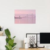 The Newport Bridge and Goat Island Lighthouse Poster (Thuiskantoor)