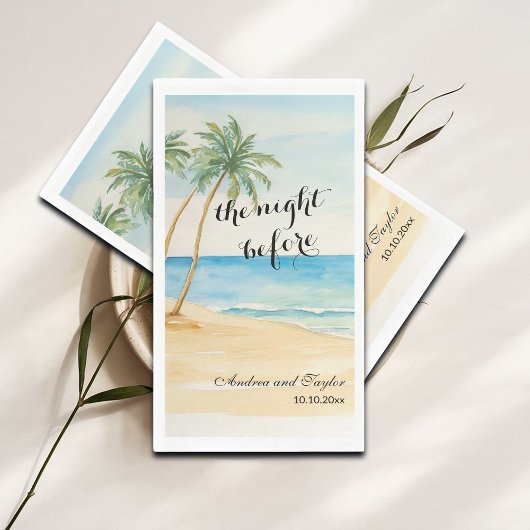 The night Before Beach and Palm Trees Wedding Servet