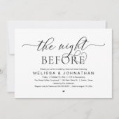 The Night Before, Classy Wedding Rehearsal Dinner Kaart (Voorkant)