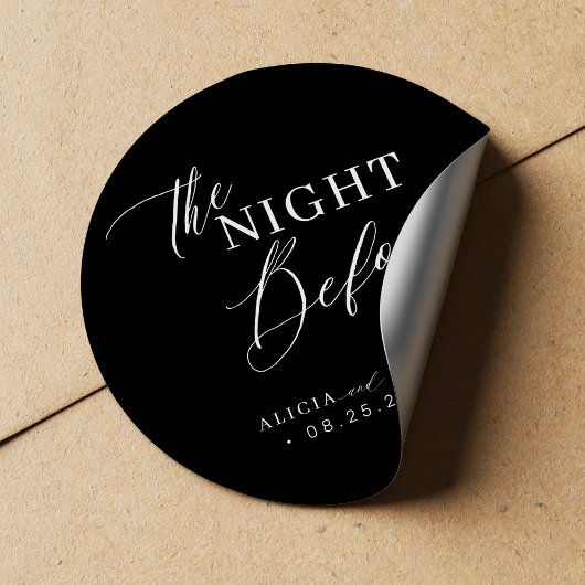 The night before elegant wedding rehearsal dinner ronde sticker