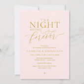 “The Night Before Forever” Blush & Gold Rehearsal  Kaart (Voorkant)