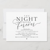 “The Night Before Forever” Modern Rehearsal Dinner Kaart (Voorkant)