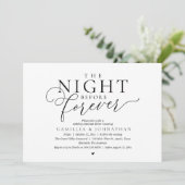 “The Night Before Forever” Modern Rehearsal Dinner Kaart (Staand voorkant)
