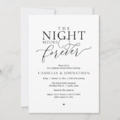 “The Night Before Forever” Modern Rehearsal Dinner Kaart (Voorkant)
