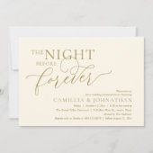 The Night Before Forever, Wedding Rehearsal Dinner Kaart (Voorkant)