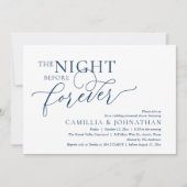 The Night Before Forever, Wedding Rehearsal Dinner Kaart (Voorkant)