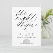 The Night Before Minimal Wedding Rehearsal Dinner Kaart (Staand voorkant)