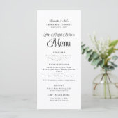 The Night Before Modern Elegant Rehearsal Dinner Menu (Staand voorkant)