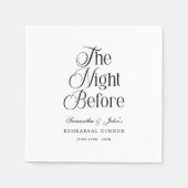 The Night Before Modern Elegant Rehearsal Dinner Servet (Voorkant)