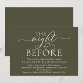 The Night Before, Modern huwelijks-oefendiner Kaart (Voorkant / Achterkant)