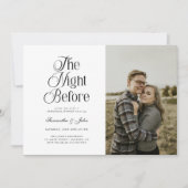 The Night Before Modern Photo  Rehearsal Dinner Kaart (Voorkant)