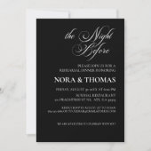 The Night Before Rehearsal Dinner Invitation Black Kaart (Voorkant)