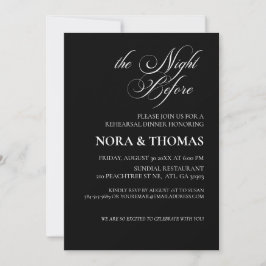 The Night Before Rehearsal Dinner Invitation Black Kaart