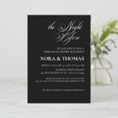 The Night Before Rehearsal Dinner Invitation Black Kaart (Staand voorkant)