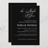 The Night Before Rehearsal Dinner Invitation Black Kaart (Voorkant / Achterkant)