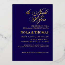 The Night Before Rehearsal Dinner Invitation blue Folie Uitnodiging