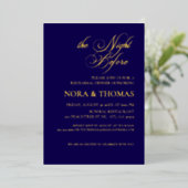 The Night Before Rehearsal Dinner Invitation blue Folie Uitnodiging (Staand Voorkant)