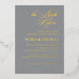 The Night Before Rehearsal Dinner Invitation Grey Folie Uitnodiging