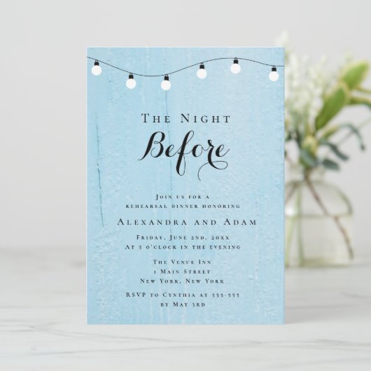\The Night before Rehearsal Dinner Invitations Kaart (Staand voorkant)