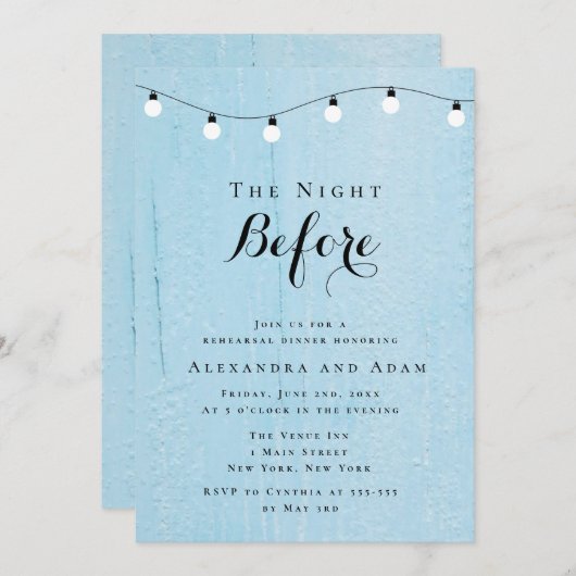 \The Night before Rehearsal Dinner Invitations Kaart (Voorkant / Achterkant)