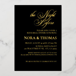 The Night Before Rehearsal Dinner Invite Black Folie Uitnodiging
