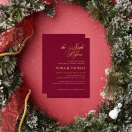 The Night Before Rehearsal Dinner Invite Burgundy Folie Uitnodiging