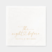 The Night Before Rehearsal Dinner Wedding Gold Folie Servetten (Voorkant)