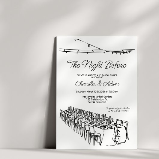 The Night Before, Rehearsal, Dinner, Wedding,  Kaart
