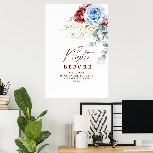 The Night Before Rehearsal Dinner Welcome Poster (Thuiskantoor)