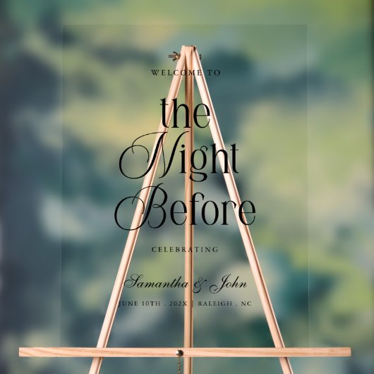 The Night Before Rehearsal Dinner Welcome Sign Acryl Bord (Neutraal)