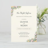 The night before-Romantic Floral Rehearsal Dinner Kaart (Staand voorkant)