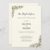 The night before-Romantic Floral Rehearsal Dinner Kaart (Voorkant / Achterkant)