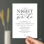 “The Night Before We Do” Modern Rehearsal Dinner Kaart