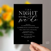 “The Night Before We Do” Modern Rehearsal Dinner Kaart