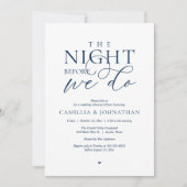 “The Night Before We Do” Modern Rehearsal Dinner Kaart (Voorkant)