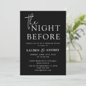 The Night Before Wedding Invitation Kaart (Staand voorkant)