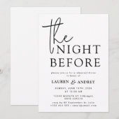 The Night Before Wedding Invitation Kaart (Voorkant / Achterkant)