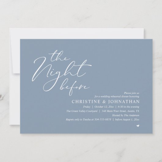 The Night Before Wedding Rehearsal Romantic Dinner Kaart (Voorkant)