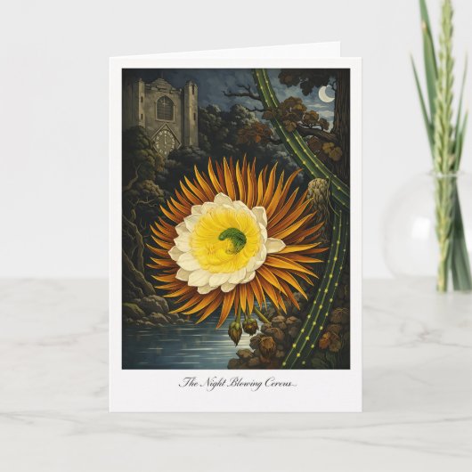 The Night Blowing Cereus — Modern Botanical Reinte Kaart (Voorkant)