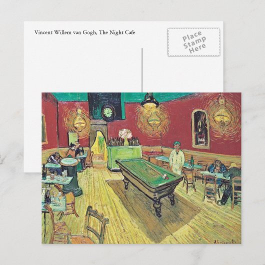 The Night Cafe van Van Gogh Briefkaart (Voorkant / Achterkant)