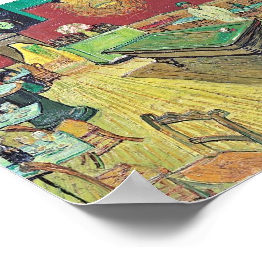 The Night Cafe van Van Gogh Poster (Hoek)