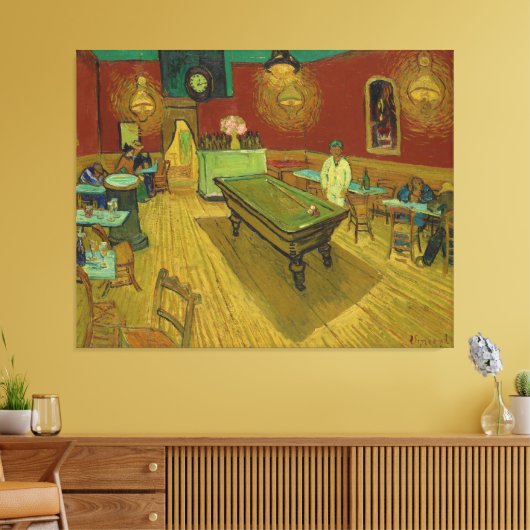 The Night Café van Vincent van Gogh (1888) Canvas Afdruk (Insitu (Woonkamer))