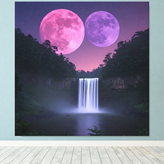 The Night Moons  Canvas Afdruk (Insitu (Houten vloer))