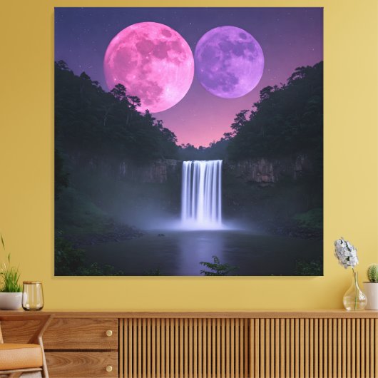 The Night Moons  Canvas Afdruk (Insitu (Woonkamer))